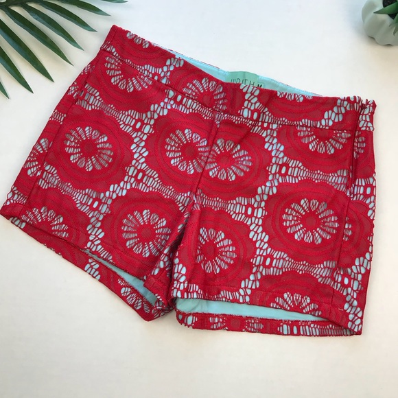 Judith March Pants - Judith March Red Lace Shorts Size Medium